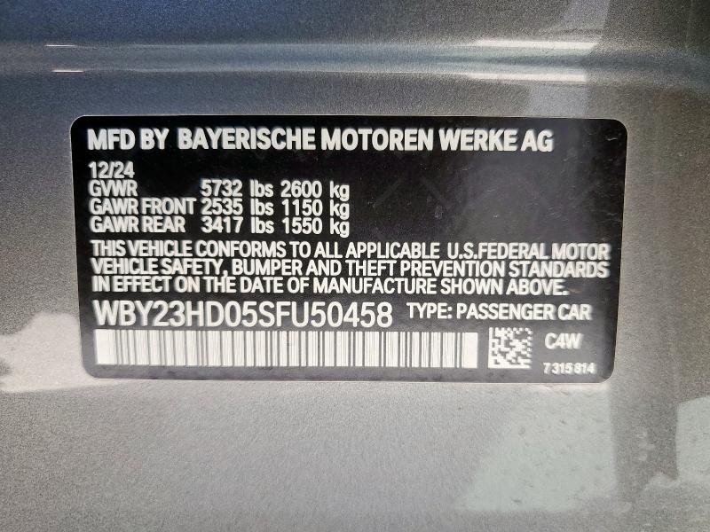 2025 BMW I4 EDRIVE WBY23HD05SFU50458