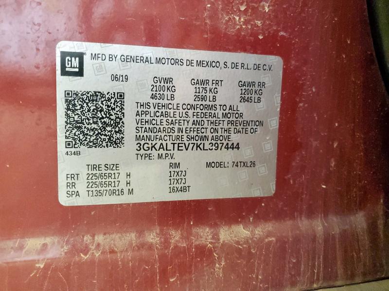 2019 GMC TERRAIN SL 3GKALTEV7KL397444