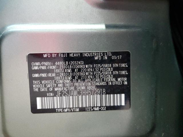 2017 SUBARU FORESTER 2 JF2SJAWC3HH572918