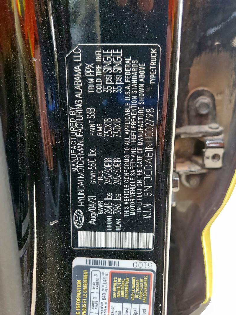 2022 HYUNDAI SANTA CRUZ - 5NTJCDAE1NH002798