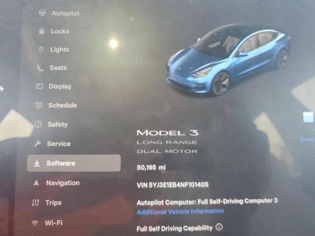 2022 TESLA MODEL 3 5YJ3E1EB4NF101405