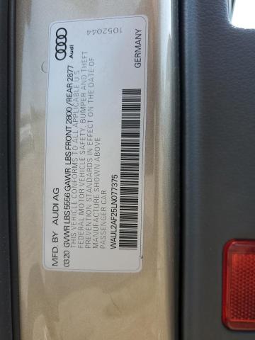 2020 AUDI A6 PREMIUM WAUL2AF25LN077375