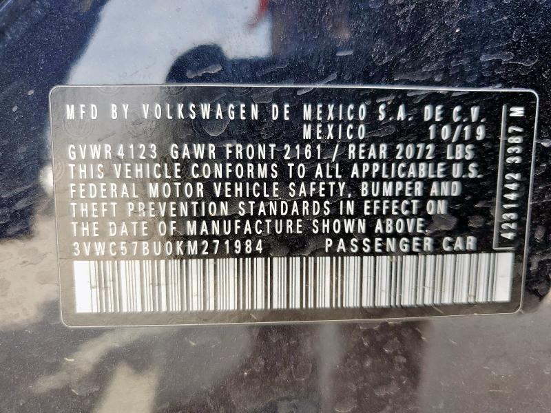 2019 VOLKSWAGEN JETTA S 3VWC57BU0KM271984