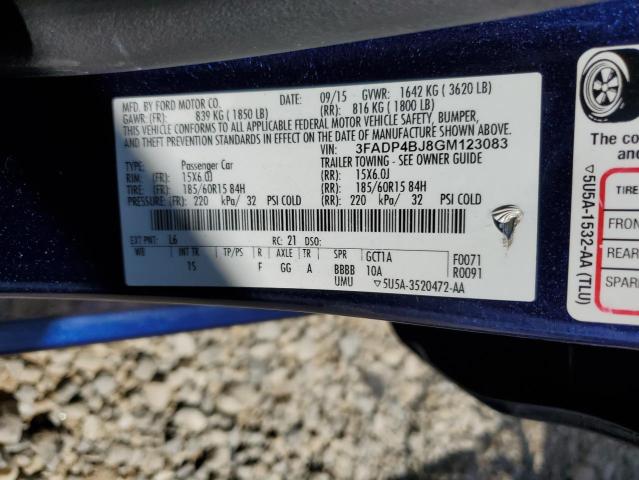 2016 FORD FIESTA SE 3FADP4BJ8GM123083