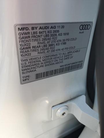 2021 AUDI Q8 PREMIUM WA1EVAF16MD015625