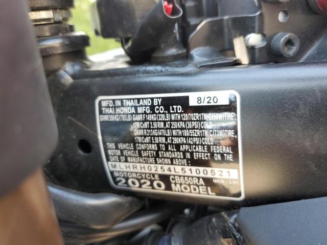 2020 HONDA CB650 RA MLHRH0254L5100521