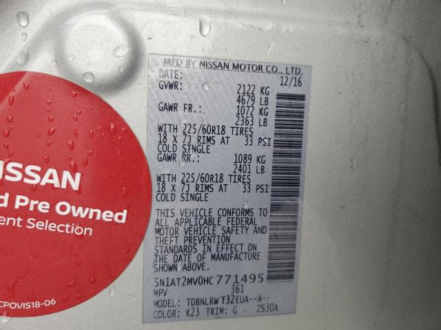 2017 NISSAN ROGUE SV - 5N1AT2MV0HC771495