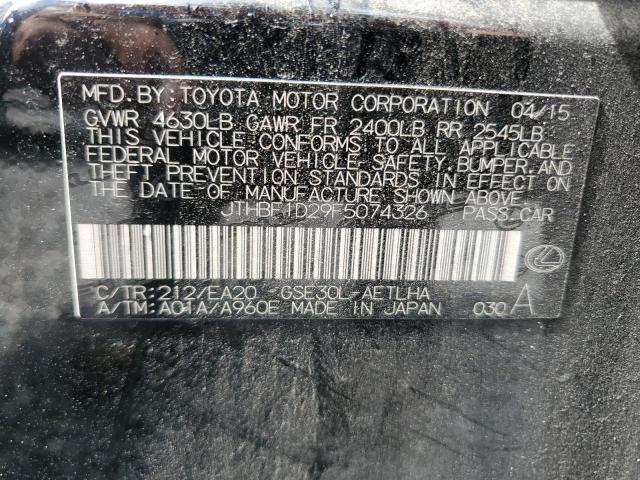 2015 LEXUS IS 250 JTHBF1D29F5074326