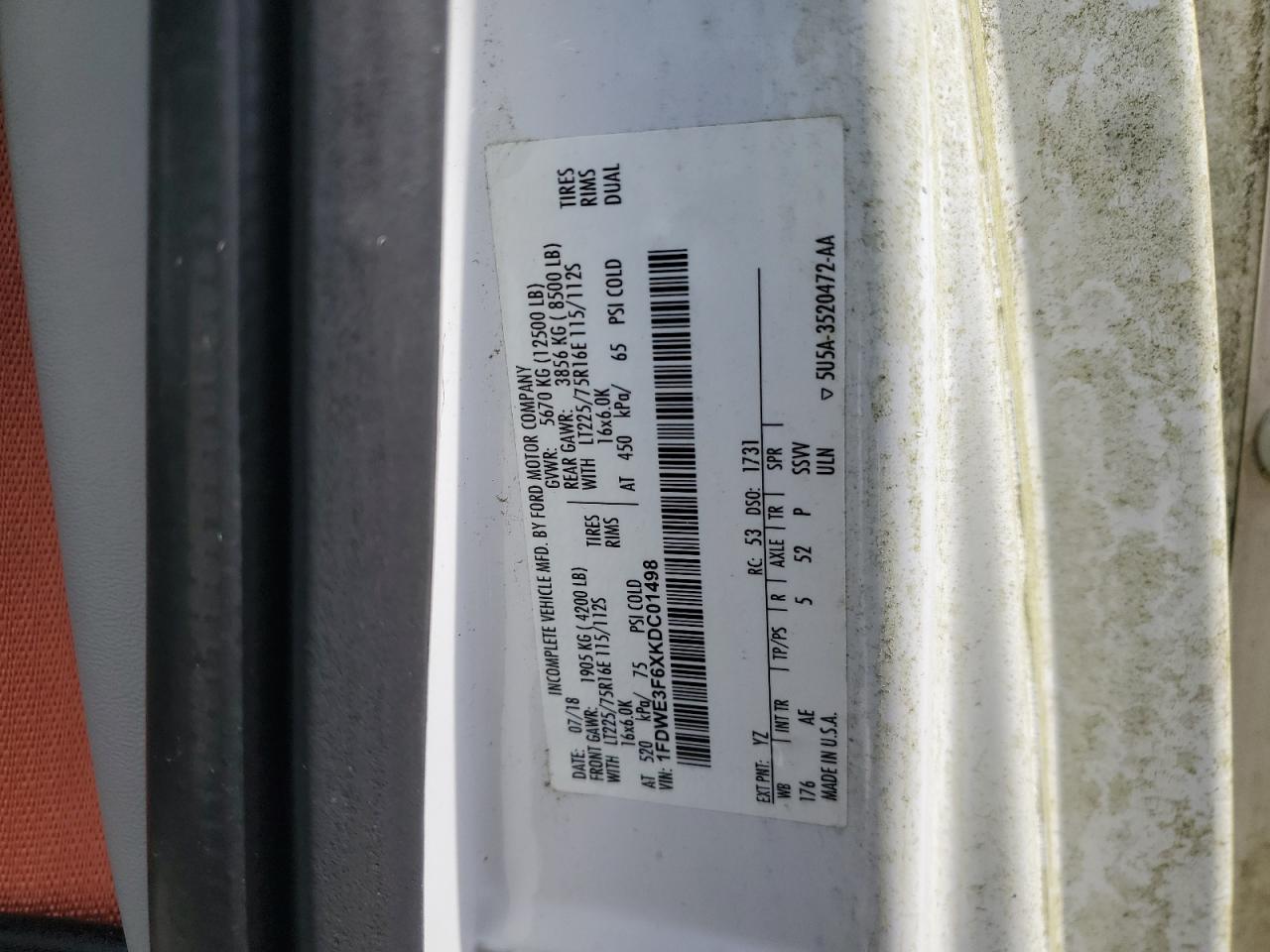 FORD ECONOLINE E350 SUPER DUTY CUTAWAY VAN