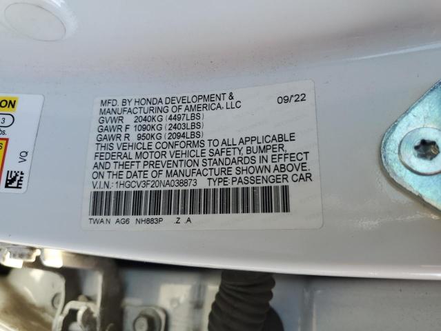2022 HONDA ACCORD HYB 1HGCV3F20NA038873