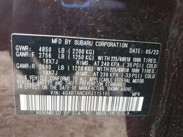 2024 SUBARU OUTBACK LI 4S4BTANC6R3115105