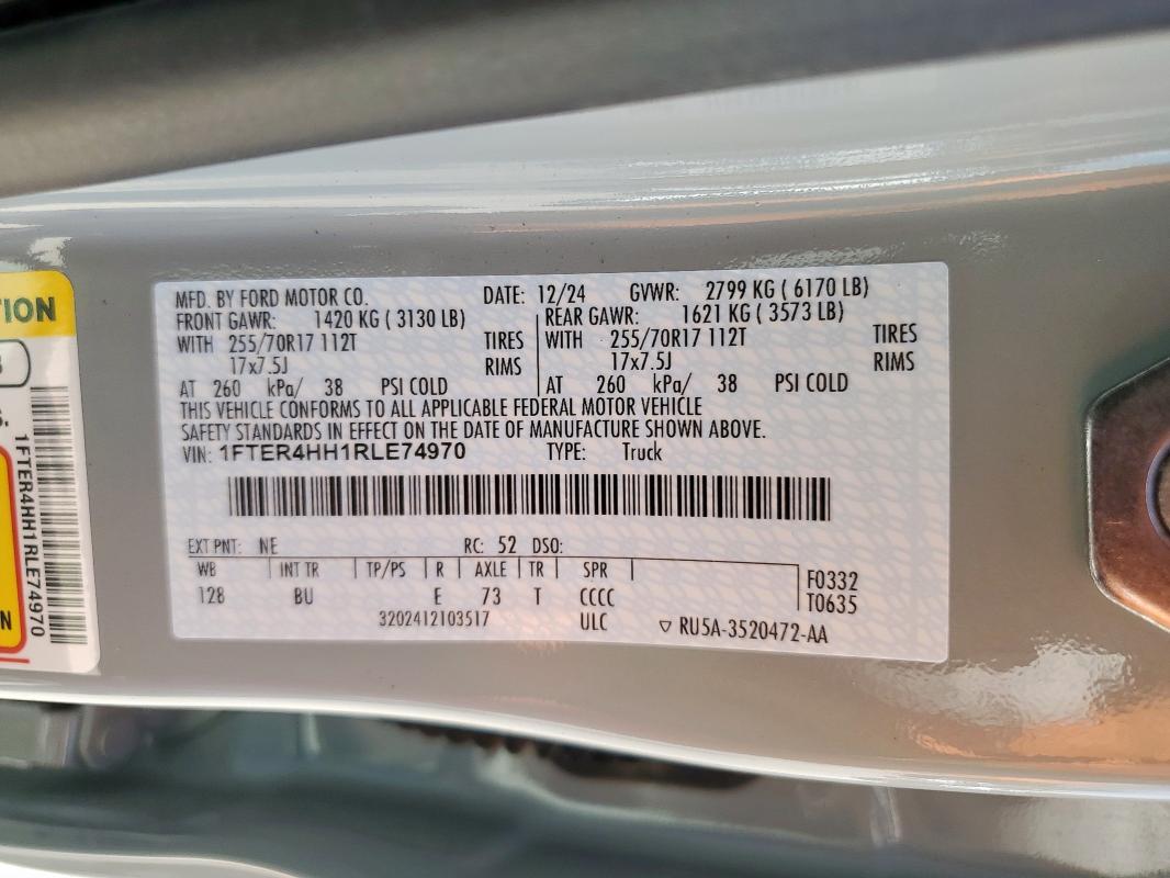 2024 FORD RANGER XLT 1FTER4HH1RLE74970