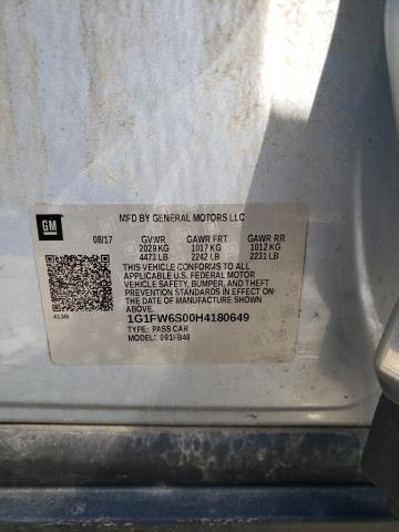 2017 CHEVROLET BOLT EV LT 1G1FW6S00H4180649