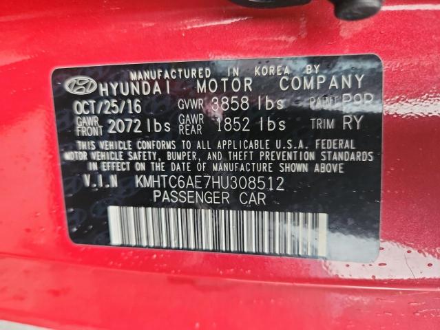 2017 HYUNDAI VELOSTER T KMHTC6AE7HU308512