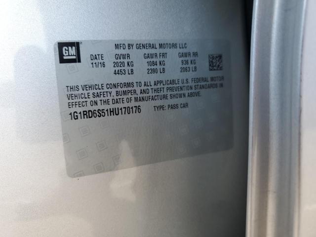 2017 CHEVROLET VOLT PREMI 1G1RD6S51HU170176