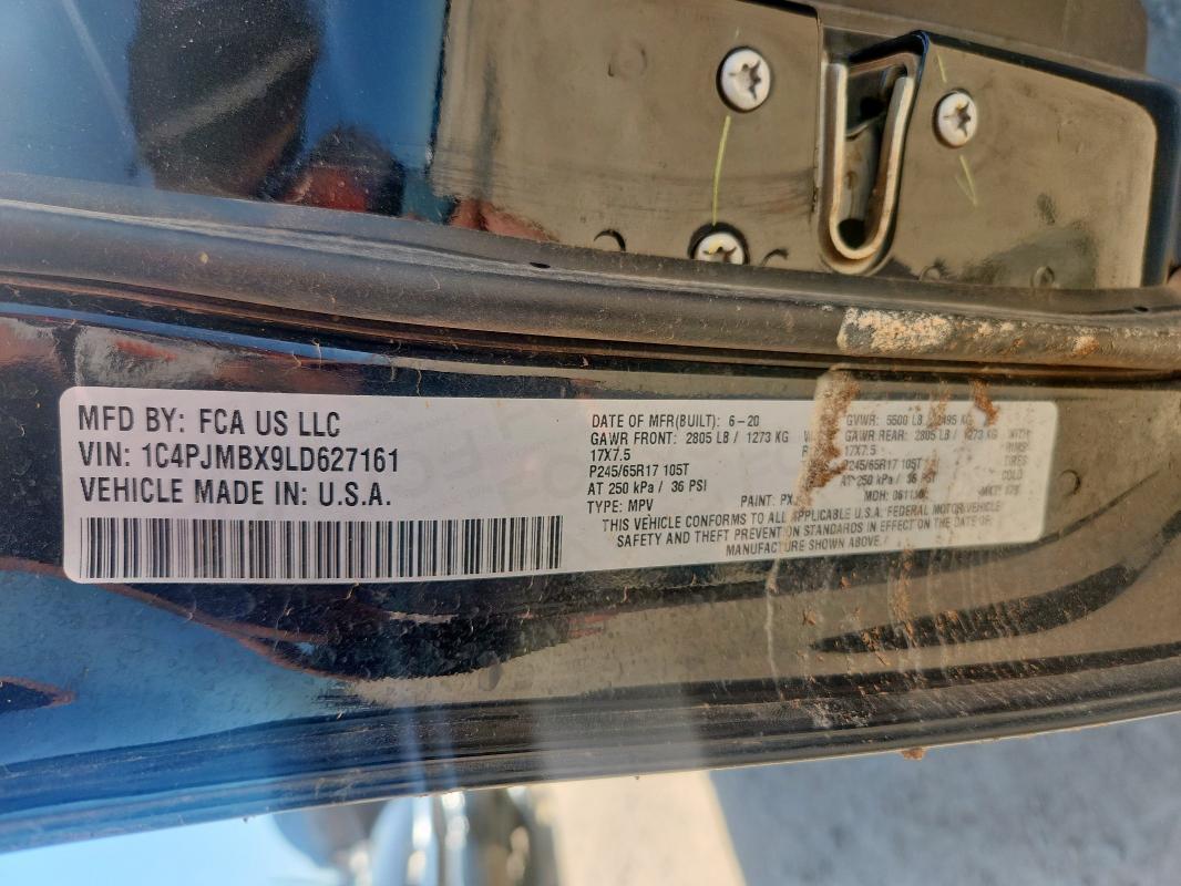 2020 JEEP CHEROKEE T 1C4PJMBX9LD627161