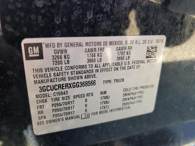 2016 CHEVROLET SILVERADO C1500 LT 3GCUCRERXGG368566