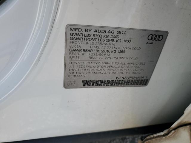2015 AUDI Q5 PREMIUM WA1LFAFP5FA035619