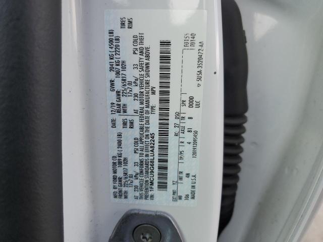 2020 FORD ESCAPE SE - 1FMCU9G68LUA82245