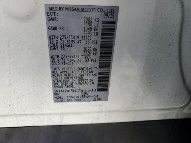 2020 NISSAN ROGUE S 5N1AT2MT5LC735583