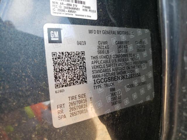 2019 CHEVROLET COLORADO 1GCGSBEN3K1283354