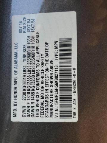 2019 HONDA ODYSSEY EX 5FNRL6H56KB027113
