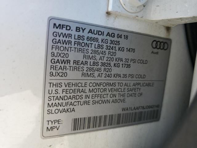 2018 AUDI Q7 PREMIUM WA1LAAF78JD043140