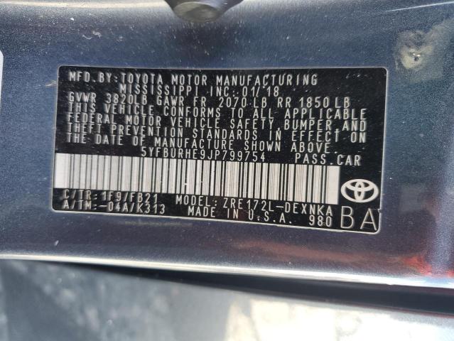 2018 TOYOTA COROLLA L - 5YFBURHE9JP799754