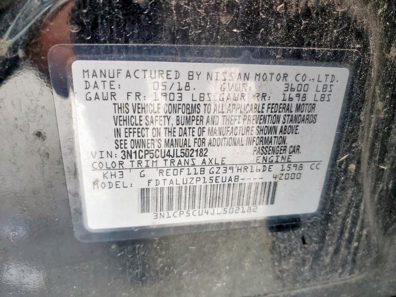 2018 NISSAN KICKS S 3N1CP5CU4JL502182