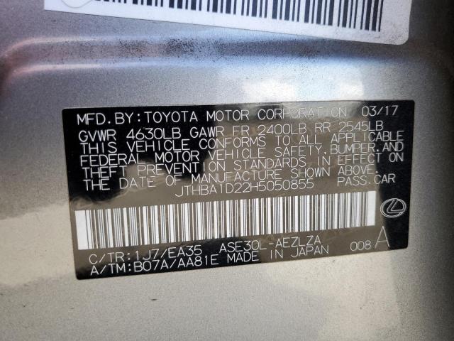 2017 LEXUS IS 200T JTHBA1D22H5050855