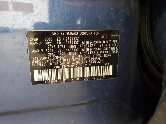 2020 SUBARU ASCENT LIM 4S4WMAPD7L3457982