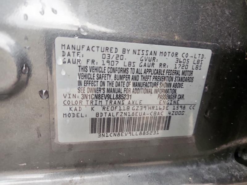2020 NISSAN VERSA SV 3N1CN8EV9LL885231