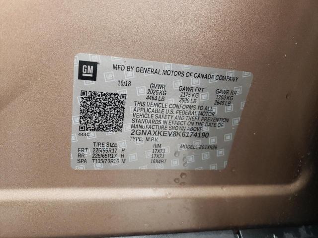 2019 CHEVROLET EQUINOX LT 2GNAXKEV8K6174190