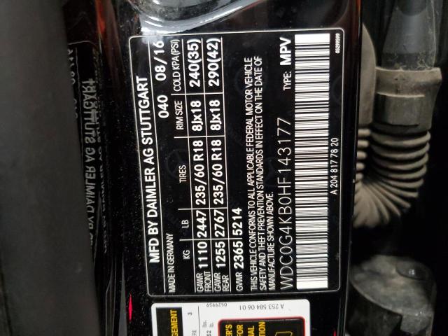 2017 MERCEDES-BENZ GLC 300 4M WDC0G4KB0HF143177