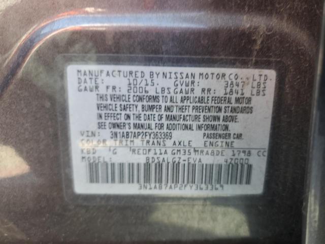 2015 NISSAN SENTRA S 3N1AB7AP2FY363369
