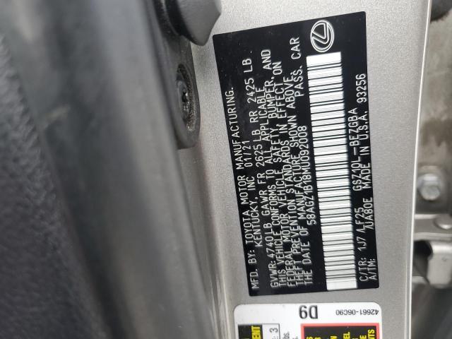 2021 LEXUS ES 350 BAS 58AGZ1B18MU092008