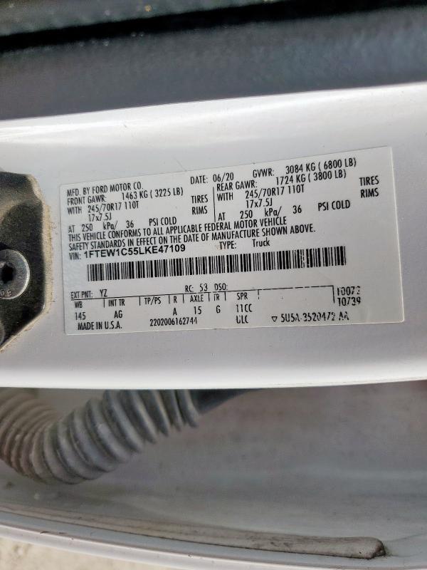 2020 FORD F150 SUPER - 1FTEW1C55LKE47109