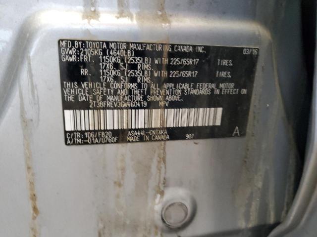 2T3BFREV3GW460419 2016 TOYOTA RAV4