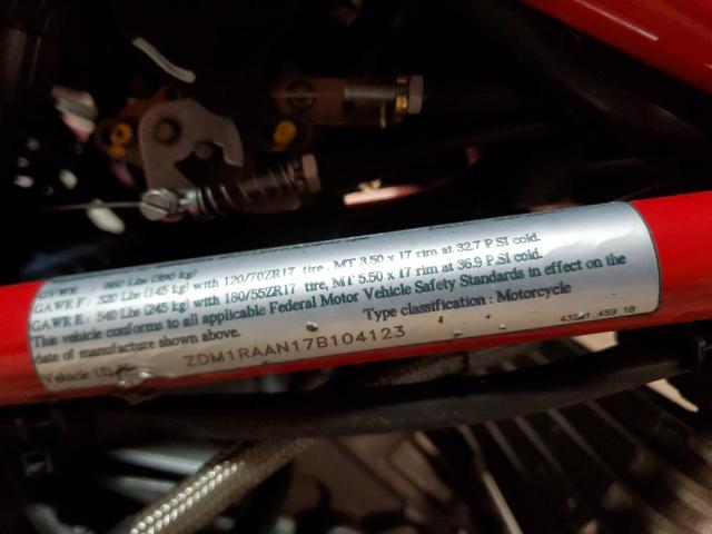 2007 DUCATI MONSTER S2 ZDM1RAAN17B104123
