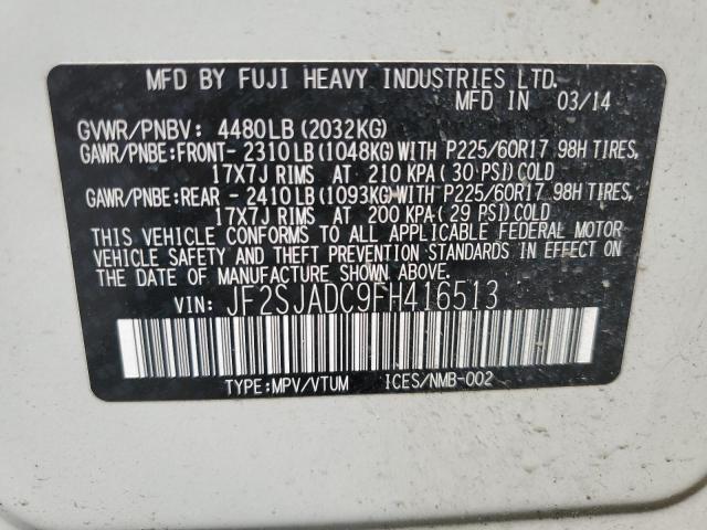 2015 SUBARU FORESTER 2 JF2SJADC9FH416513