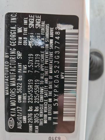 2018 KIA SORENTO SX 5XYPKDA52JG377483