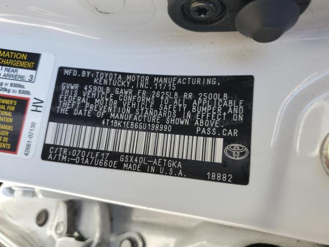 2016 TOYOTA AVALON XLE - 4T1BK1EB6GU198990