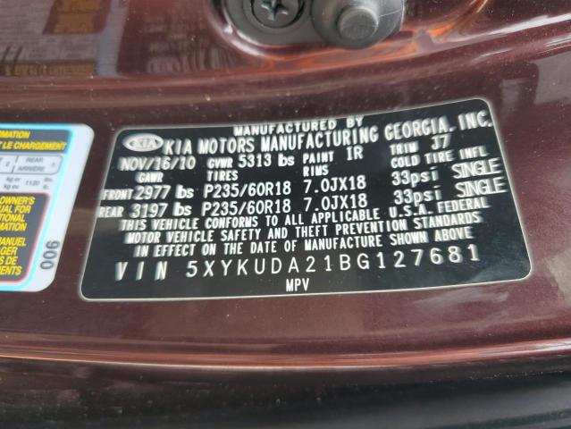 2011 KIA SORENTO EX - 5XYKUDA21BG127681