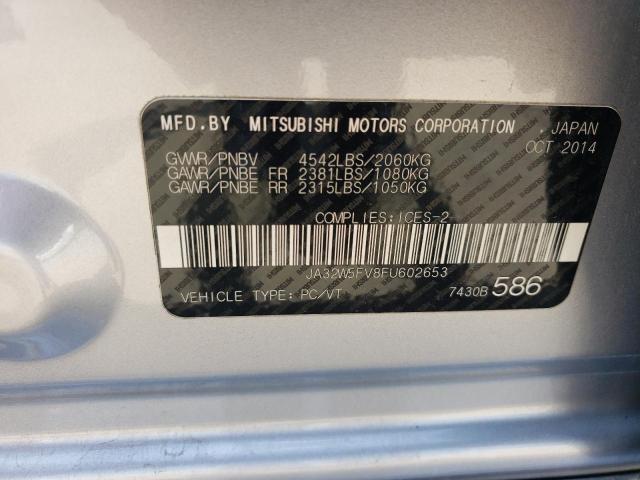 2015 MITSUBISHI LANCER EVO JA32W5FV8FU602653