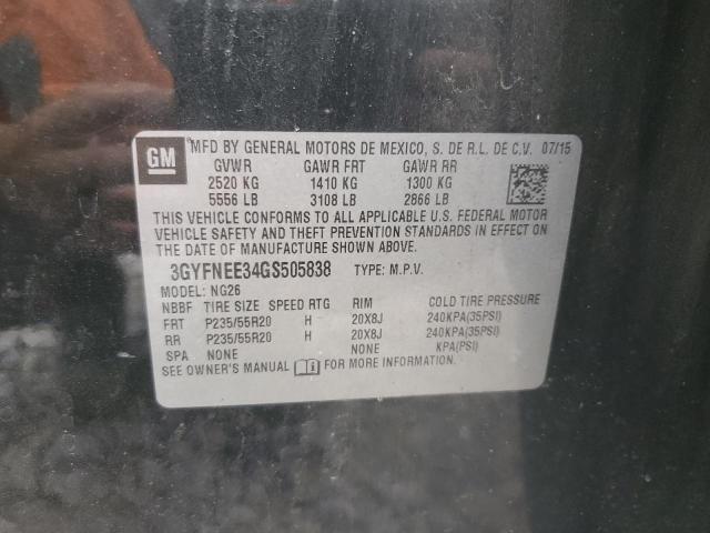 2016 CADILLAC SRX LUXURY 3GYFNEE34GS505838