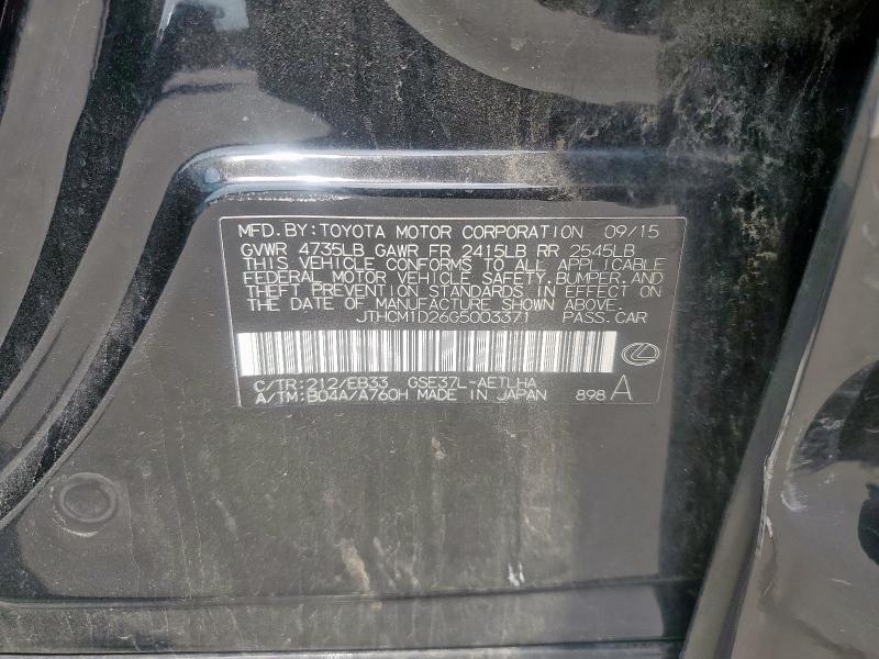 2016 LEXUS IS 300 JTHCM1D26G5003371
