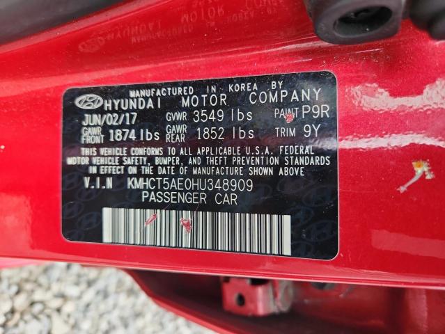 2017 HYUNDAI ACCENT SE KMHCT5AE0HU348909
