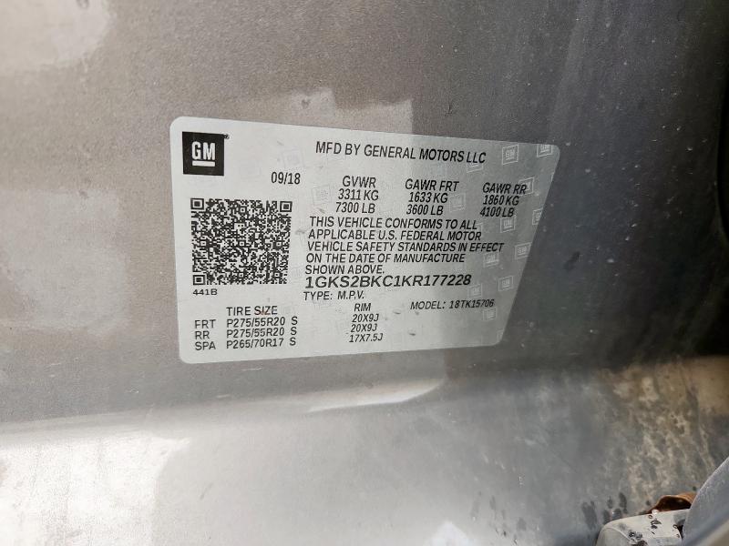 2019 GMC YUKON SLT 1GKS2BKC1KR177228