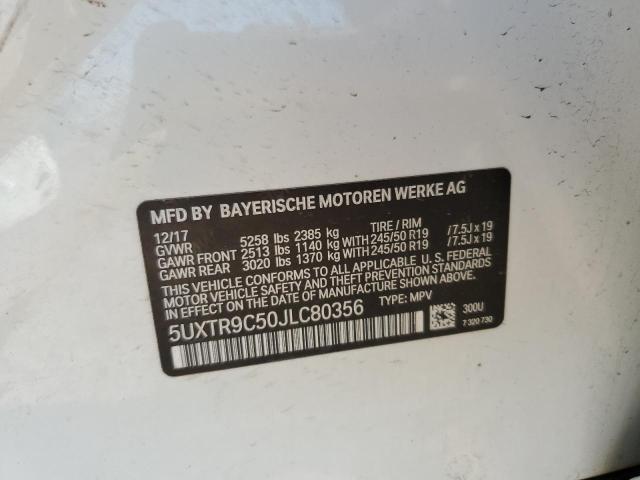 2018 BMW X3 XDRIVE3 - 5UXTR9C50JLC80356