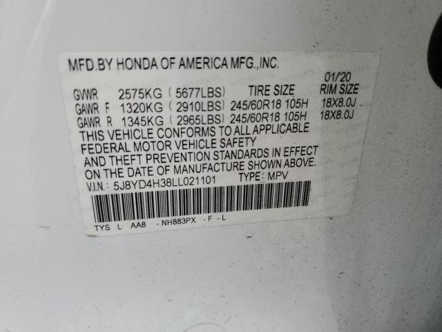 2020 ACURA MDX 5J8YD4H38LL021101
